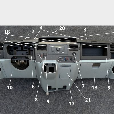 Ford transit TDCI MŰSZERFAL műanyag TARTÓ keret BURKOLAT rostély AJTÓ