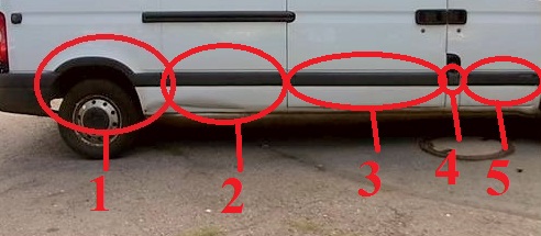 Renault Master L3 jobb JOBBOS első hátsó ív KÖZÉPSŐ műanyag DÍSZLÉC